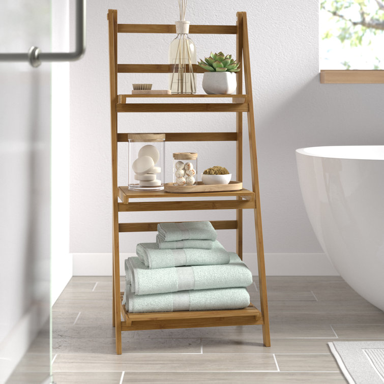 Dotted Line™ Lamar Solid Wood Freestanding Bathroom Shelves & Reviews